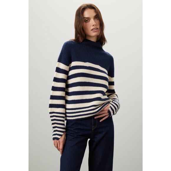 Derek Lam 10 Crosby x RTR Navy Stripe Sweater - Size Medium - Picture 1 of 5